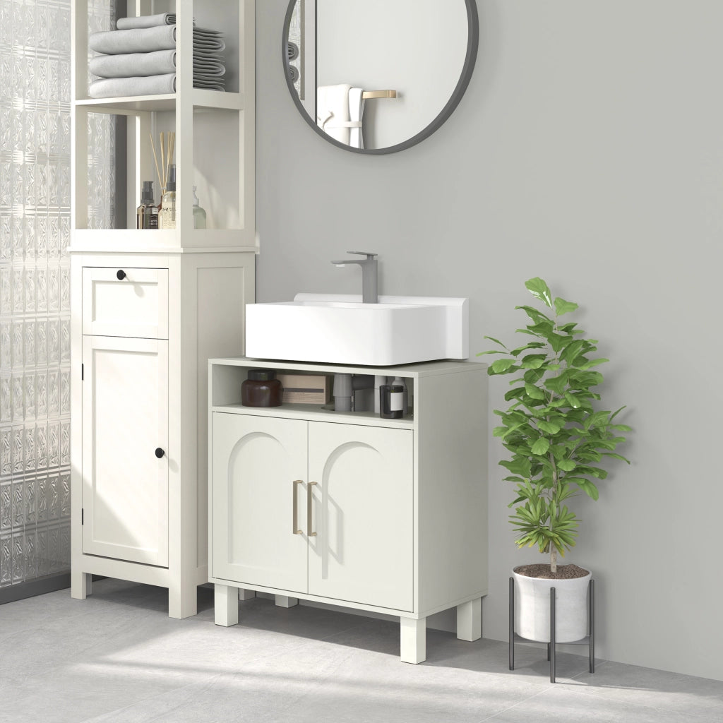 Mobile sottolavabo con ante e ripiano regolabile ¨C Xylo ¨C Bianco 60x30x63 cm