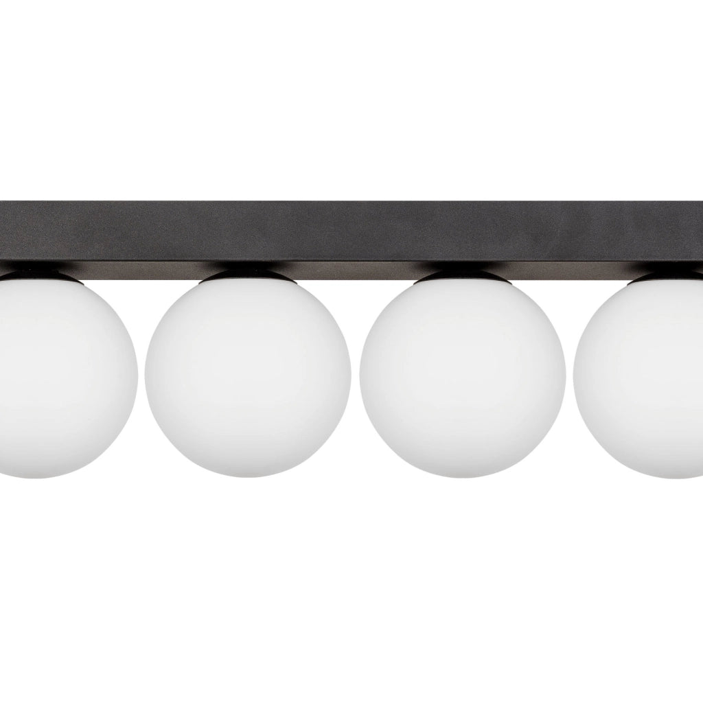 Plafoniera Zuma Line Sphere nera 76 cm 5 sfere opali G9