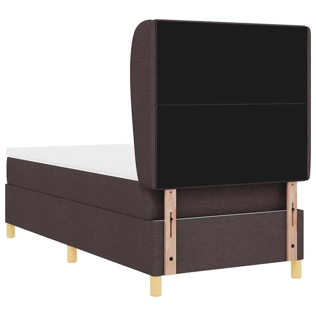 Letto a molle con materasso Marrone Scuro 190 x 90 cm Tessuto 3340728