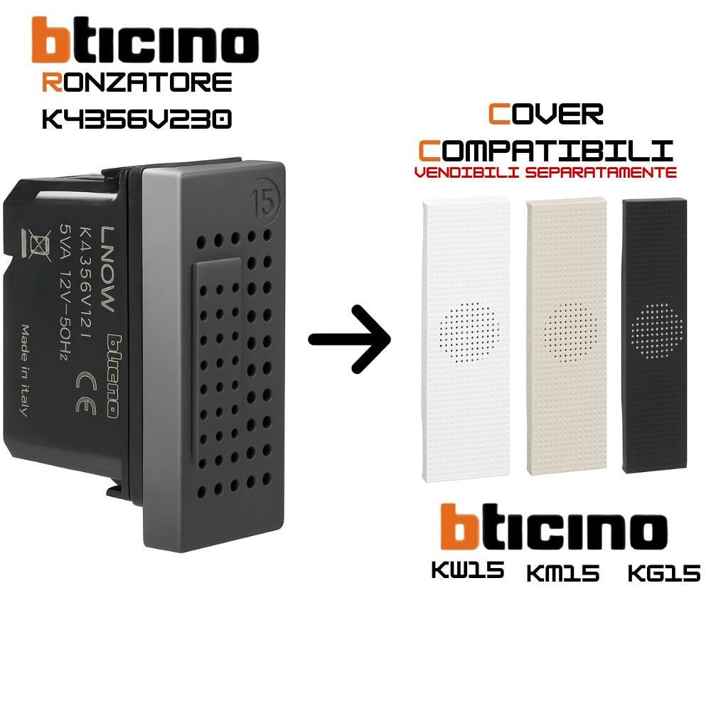 Bticino living now ronzatore acustico 230 vac 80 db compatto