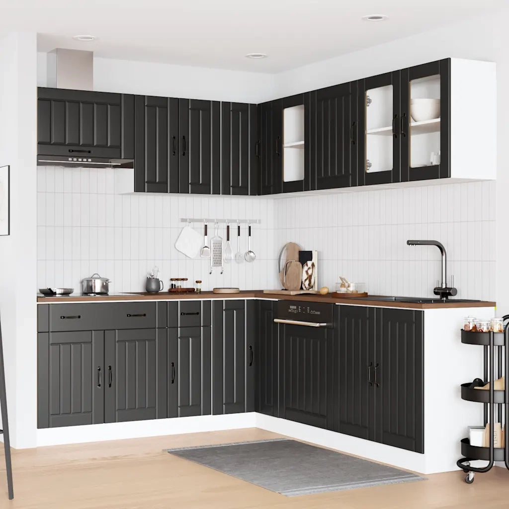 Set Mobili da Cucina 11 pz Lucca Neri Legno Multistrato 3314922