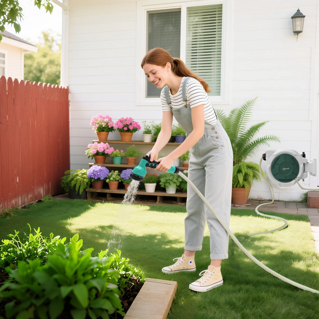 Avvolgitubo Murale Automatico 30m ¨C Xylo ¨C ? 15mm Grigio per Giardino