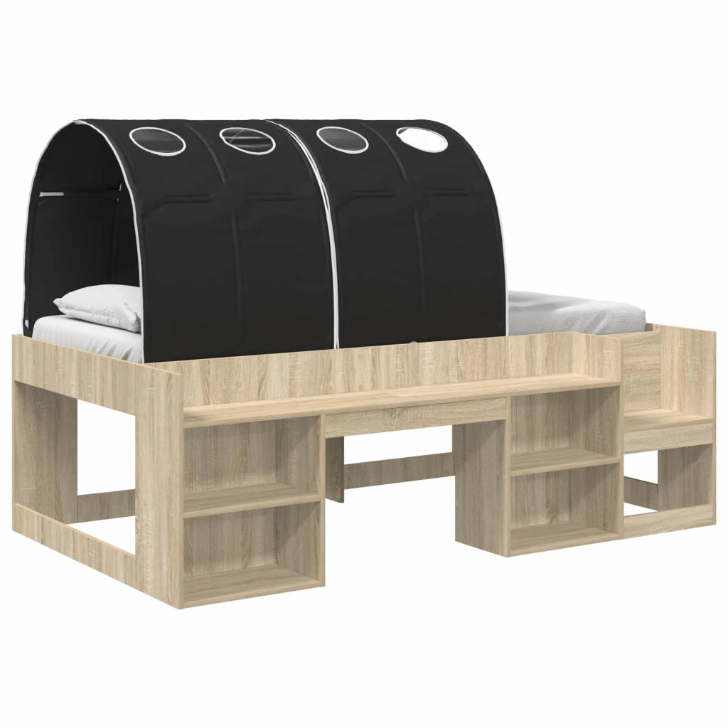 Letto alto per bambini con storage 3 pz Rovere Sonoma e Nero 3423604