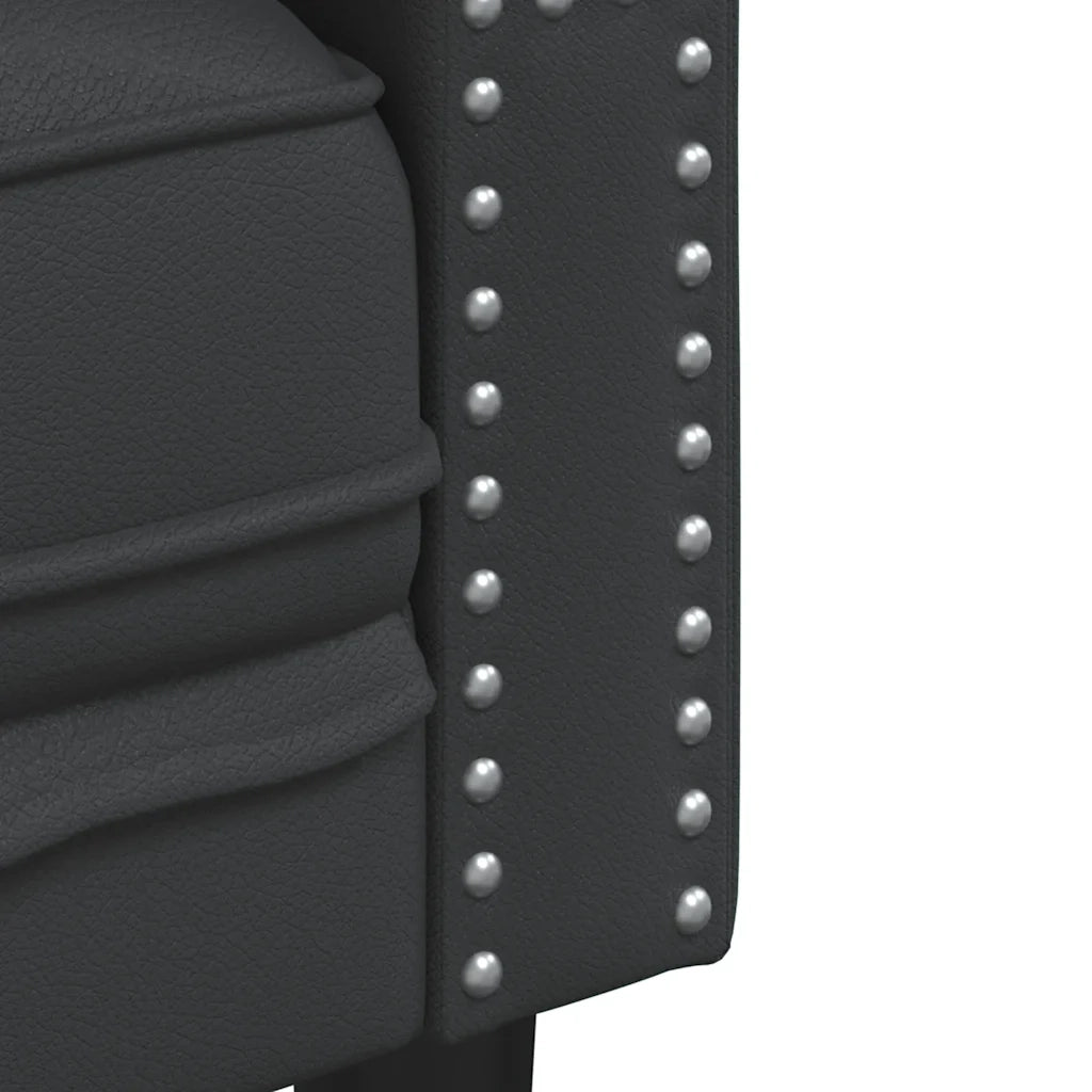 Poltrona Chesterfield Nera in Similpelle 372652