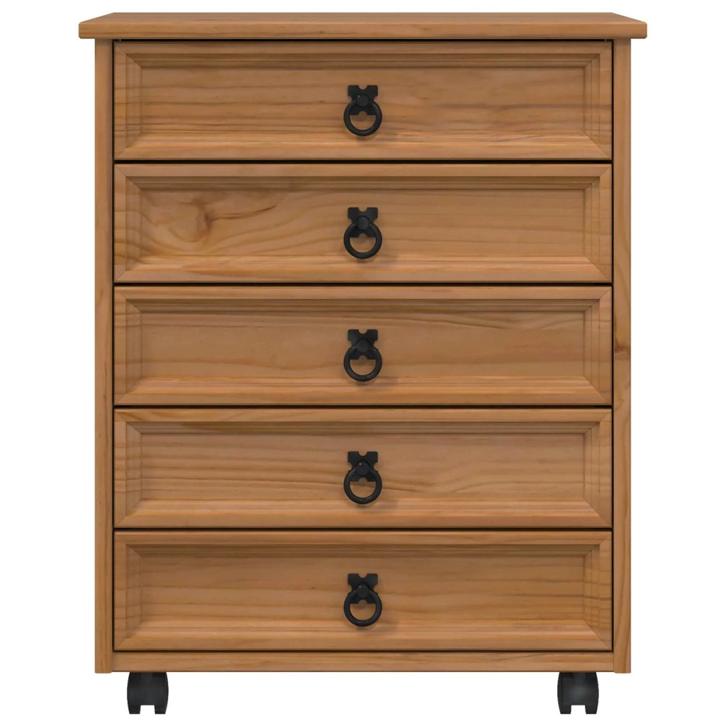 Armadietto Rotolante con Cassetti CORONA Marrone Miele 42040533
