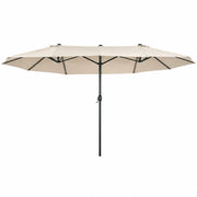 Parasole Ombrellone Doppio Rettangolare Per Giardino Piscina E Terrazzo Copertura Ombra Extra Large Schermatura Solare Per Aree Relax Cortile Veranda E Spazi Esterni 4.6 x 2.4 M Beige