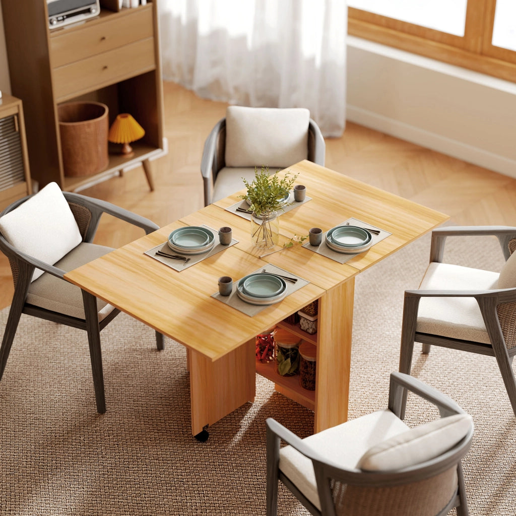 Tavolo pieghevole da pranzo ¨C Minimal ¨C legno naturale 80x140x74 cm