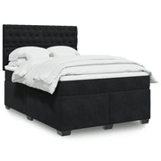 Giroletto a Molle con Materasso Nero 140x200 cm in Velluto 3290938