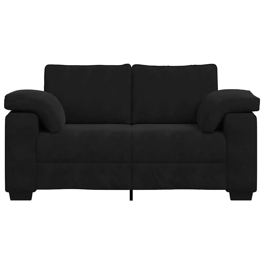 Divano Divanetto Nero 160x77x82 cm in Velluto 4105262
