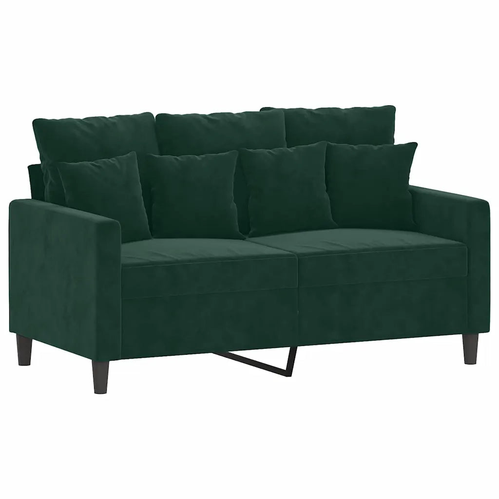 Set di Divani 2 pz con Cuscini Verde scuro in Velluto 3201702