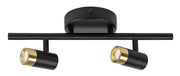 Plafoniera Rabalux Kadir nero oro 2 spot LED 6W