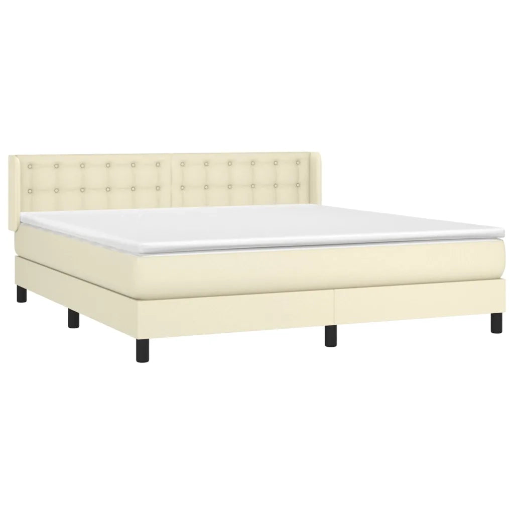 Giroletto a Molle con Materasso Crema 180x200 cm in Similpelle 3130795