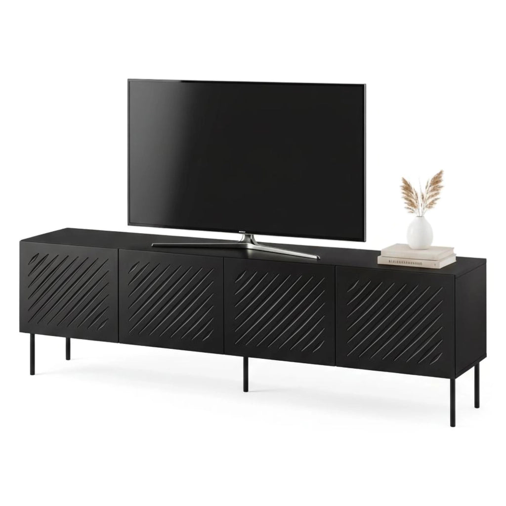 Ronca, Mobile Porta tv, 200.5x42x60h cm Nero