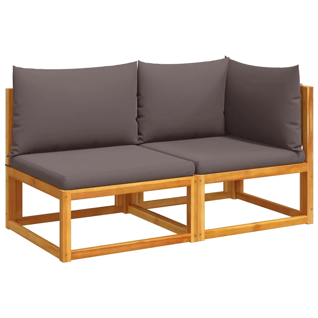 Divano da giardino con cuscini 2 posti in legno di acacia e corda 4008163