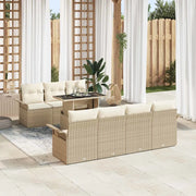 Set Divano da Giardino con cuscino 8 pcs Beige polyrattan 3348227