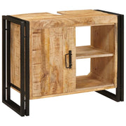 Mobile da Bagno | Armadio sottolavello con porta Marrone Legno di mango massello