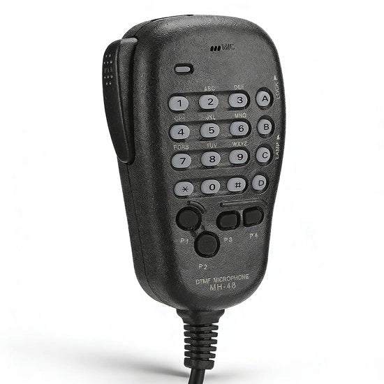 Microfono a Mano con Illuminazione - Ingresso DTMF - Tasti Soft programmabili - Compatibile con Stazioni Radio Mobili - Materiale ABS - Alta Affidabilità - Microfono