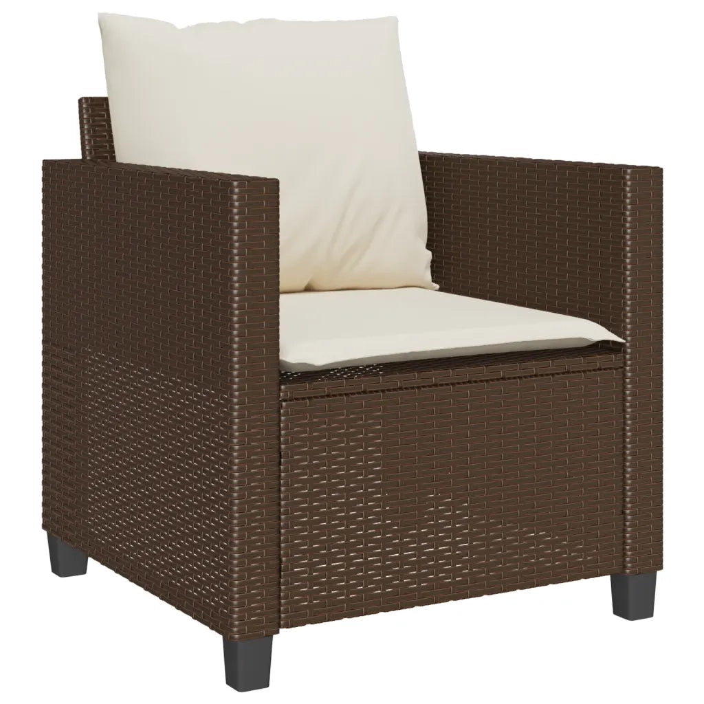 Set Bistrò 3 pz con Cuscini Marrone in Polyrattan 4003897