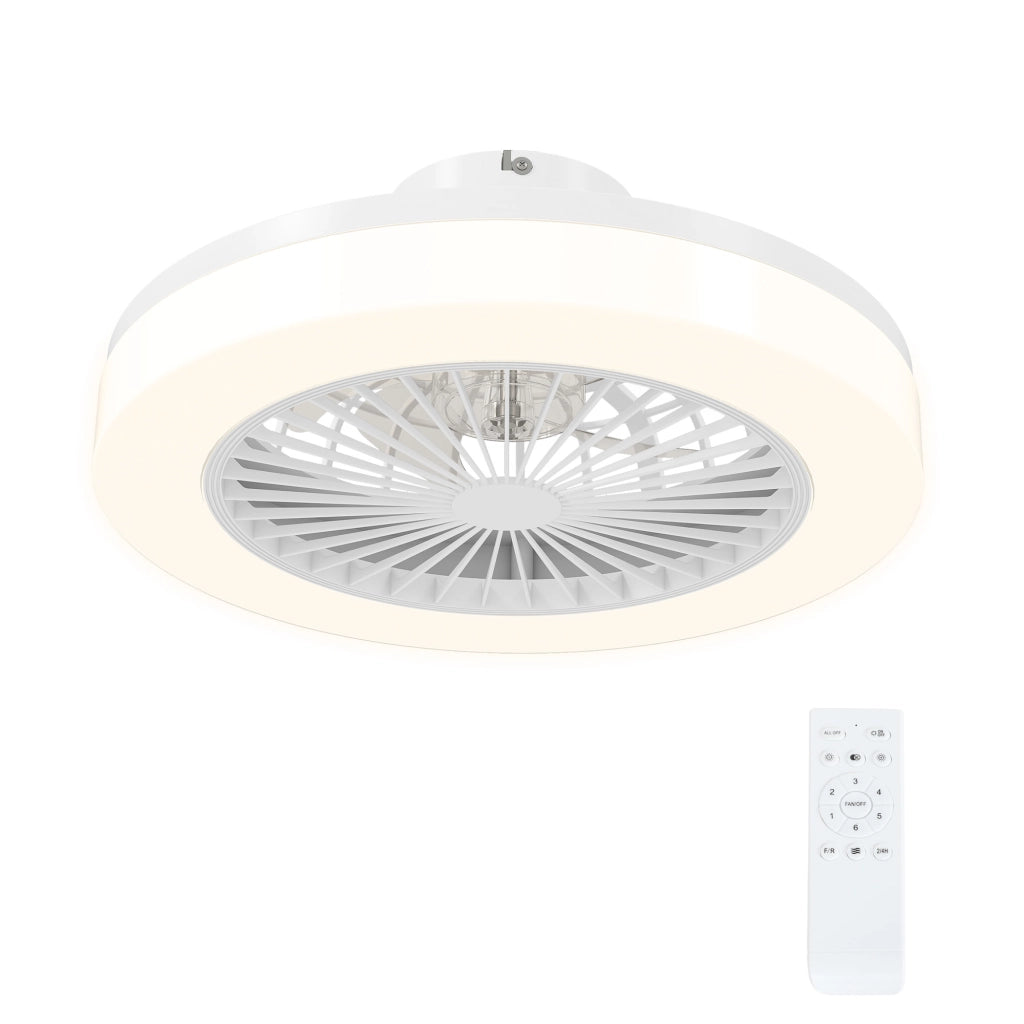 Ventilatore da soffitto con luce LED ¨C Xylo ¨C 6 velocit¨¤, telecomando, bianco