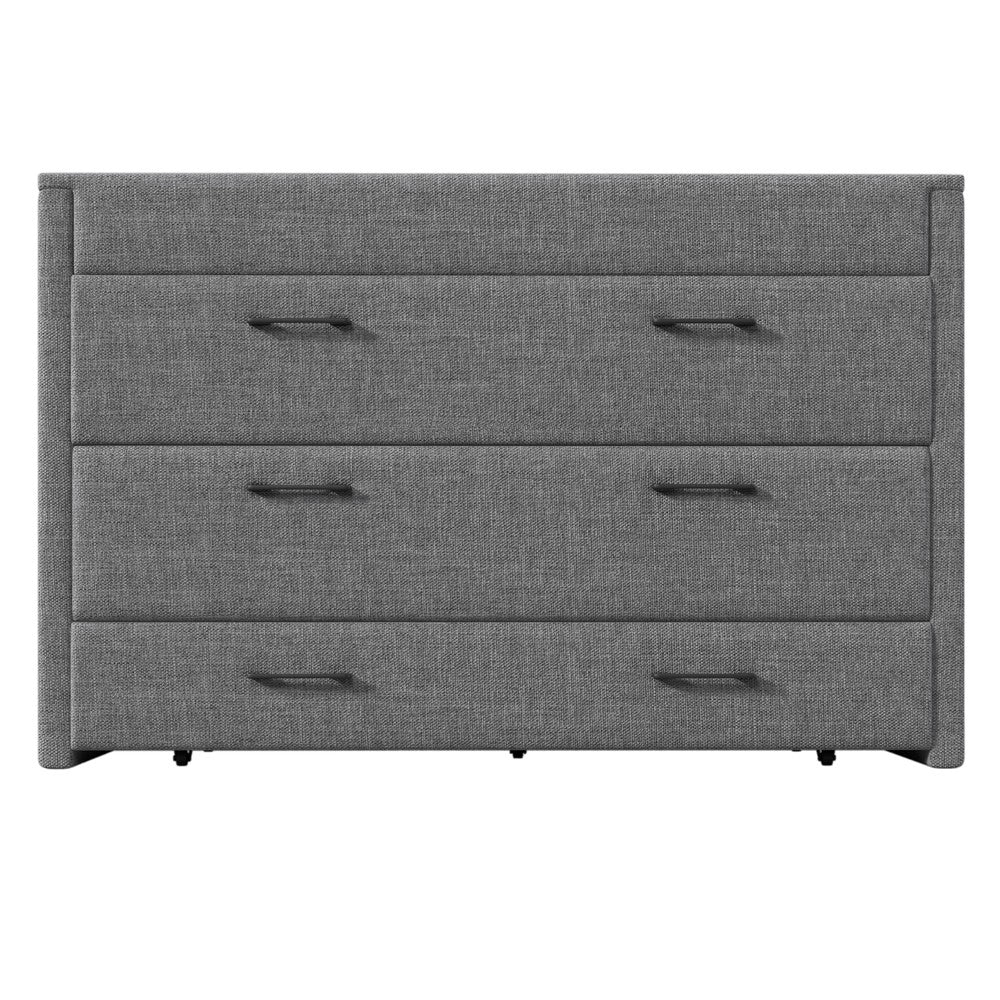 Letto a Scomparsa con Cassetto e Rete a Doghe ¨C MINIMAL ¨C Grigio, 140x200