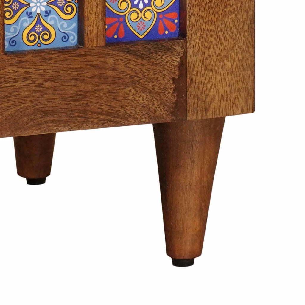 Credenza con porta Noce 60 x 33 x 75 cm Legno di mango massello 4018250