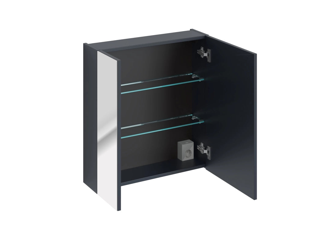 Mobile con specchio 60 cm 2 ante Santa Fe Deep Blue 60 x 65 x 17 cm