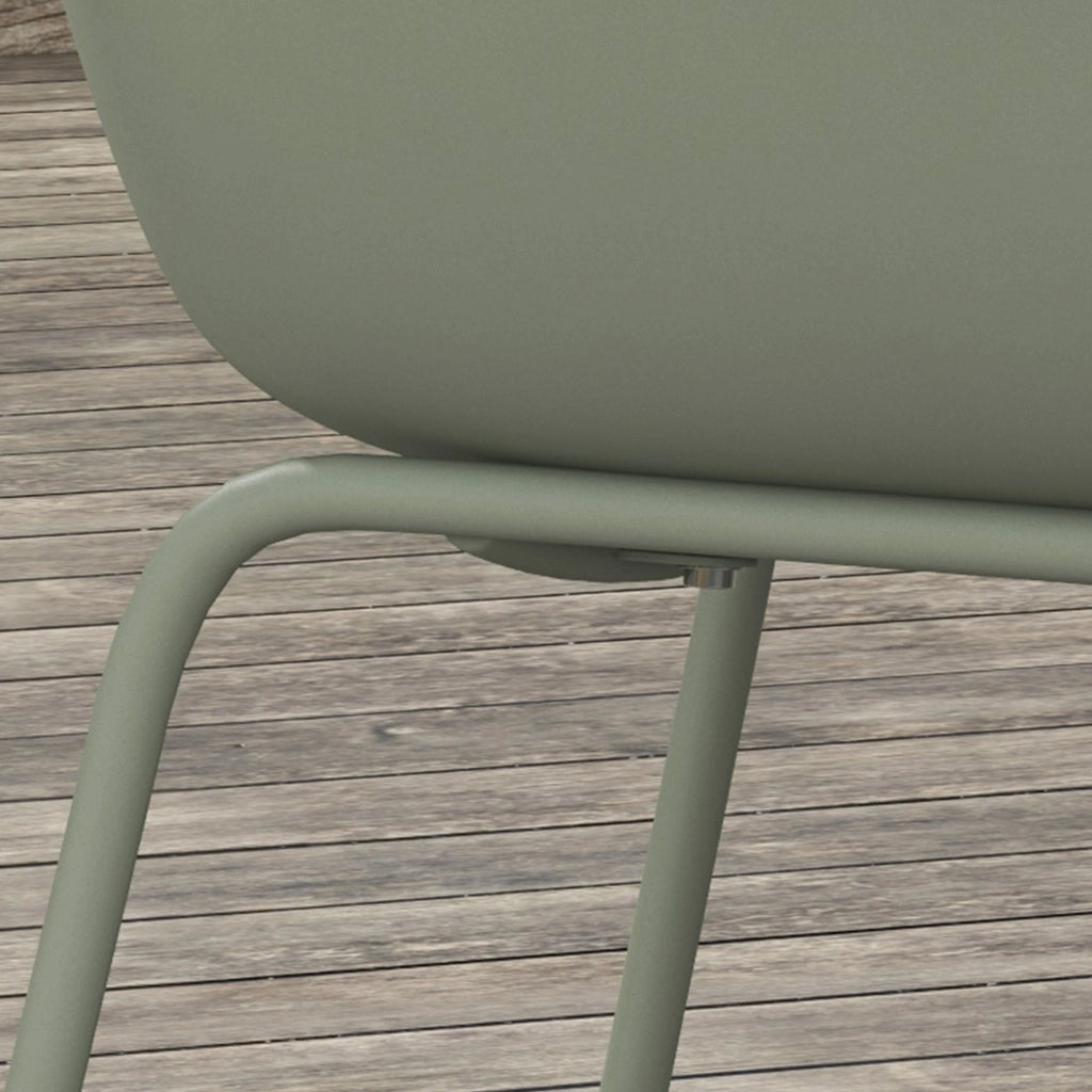 Set Sedie da Giardino 4 Pezzi ¨C Minimal ¨C Verde Plastica Metallo
