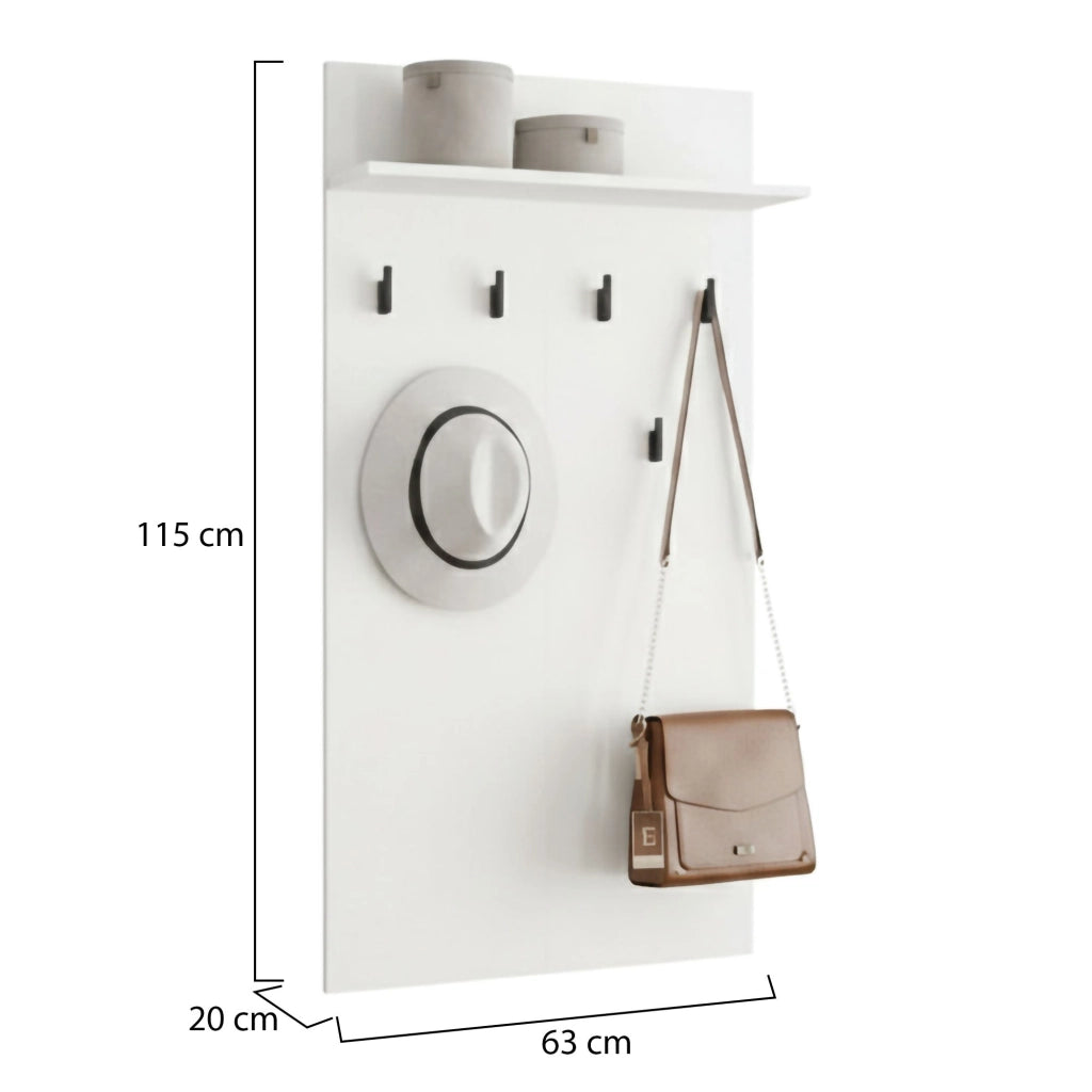 Gonars, Appendiabiti set Fissaggio a Muro Incluso, 115h cm Bianco