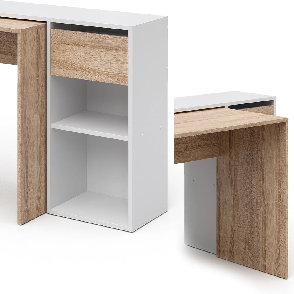 Vicco Scrivania Bianco/Sonoma 145 x 46.4 cm