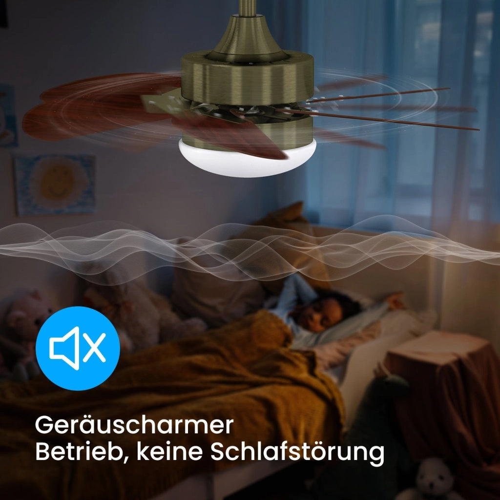 ZMH Ventilatore da soffitto con luce e telecomando Silenziatore per corridoio Camera da letto Luce a soffitto