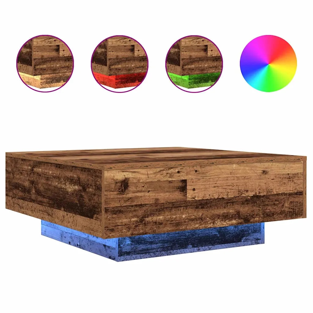 Tavolino da salotto Legno Vecchio e Blu 80 x 80 x 31 cm 863000