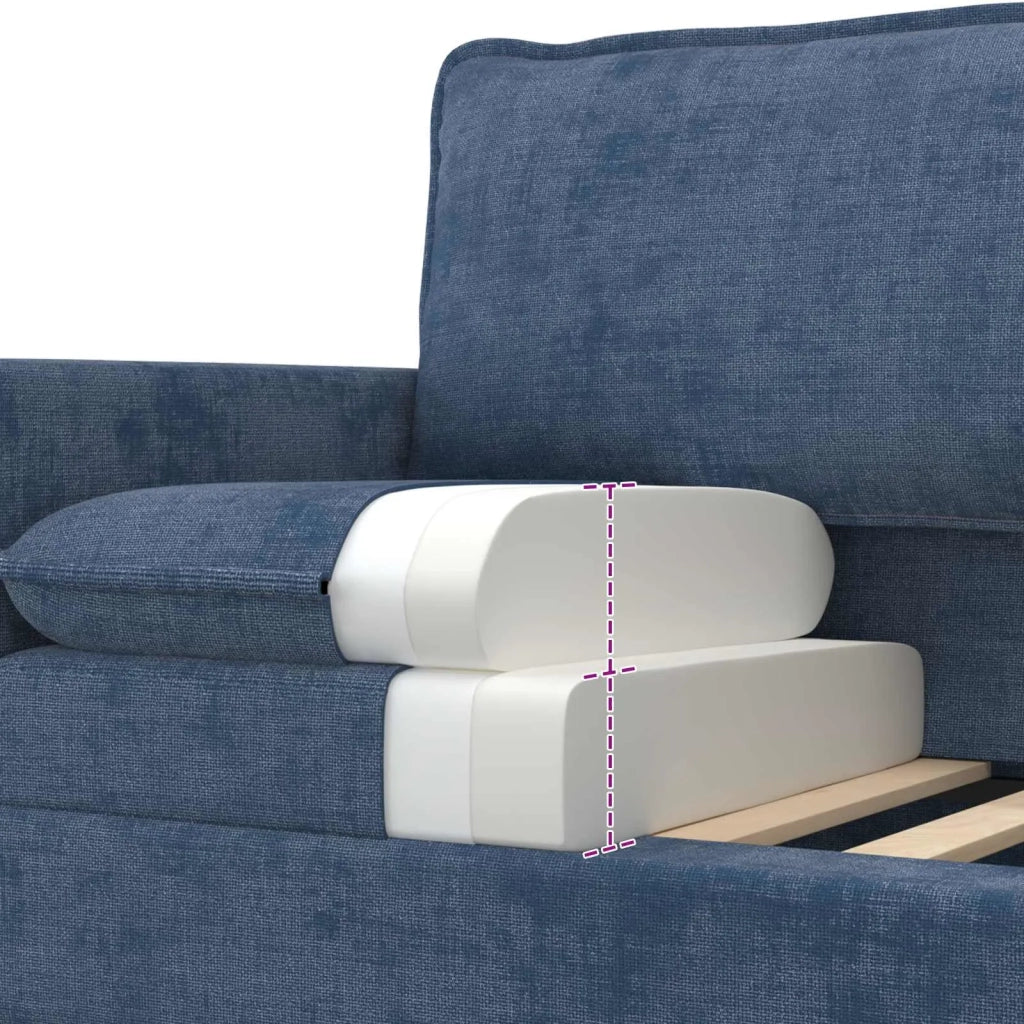 Set di divani 2 pcs Blu Poliestere 3417093