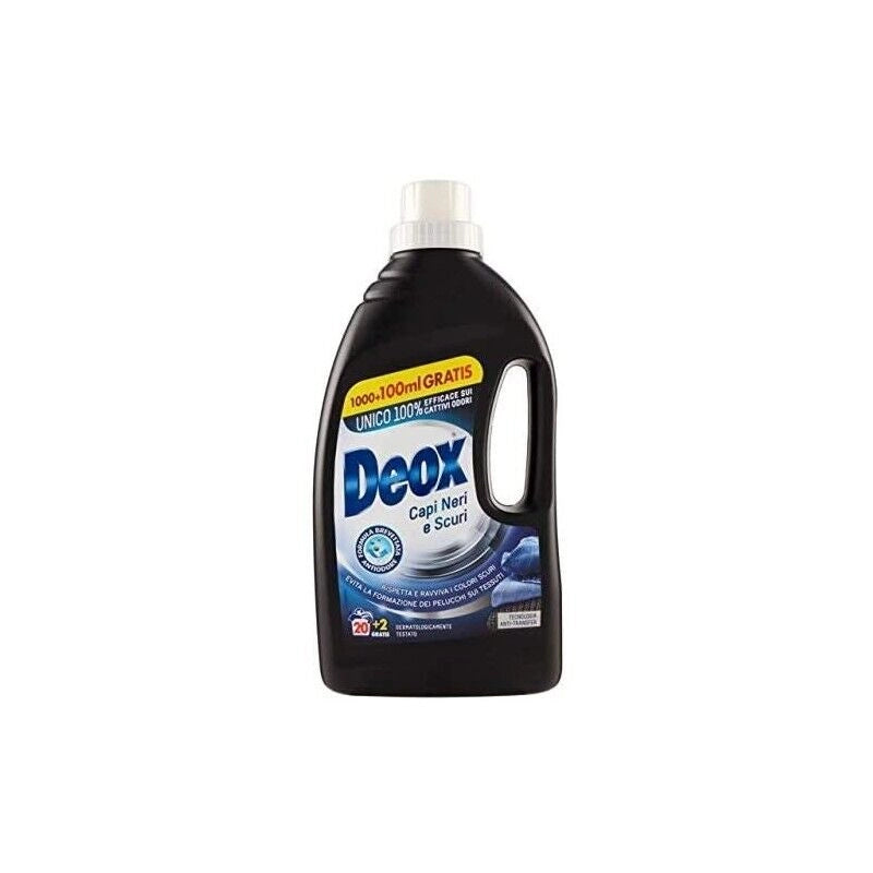 DEOX LAVATRICE 22 LAVAGGI PER  CAPI NERI E SCURI 1,1 LT
