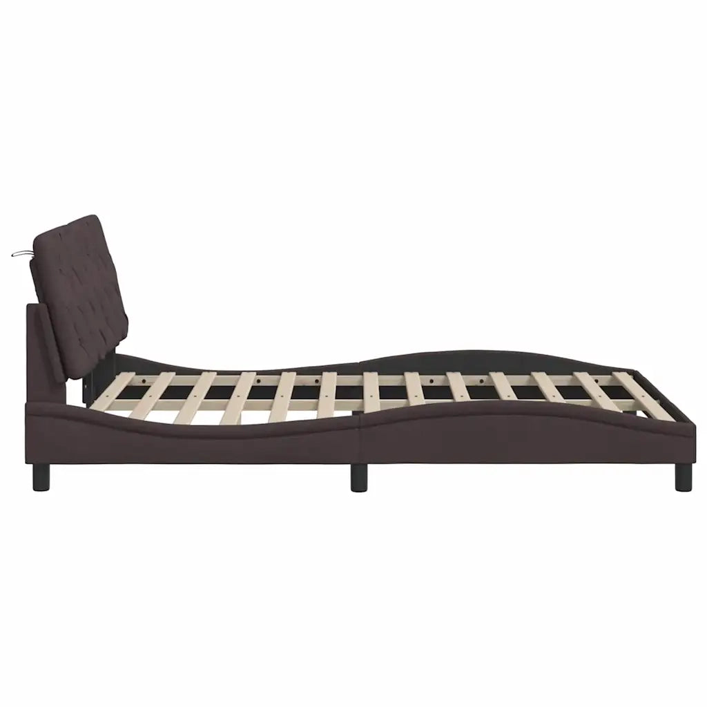 Giroletto senza Materasso Marrone Scuro 140x190 cm Tessuto 3310597