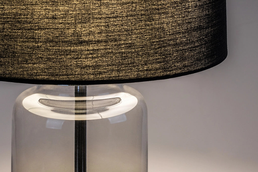Lampada da tavolo Rien Rabalux vetro fumé E27 grigia