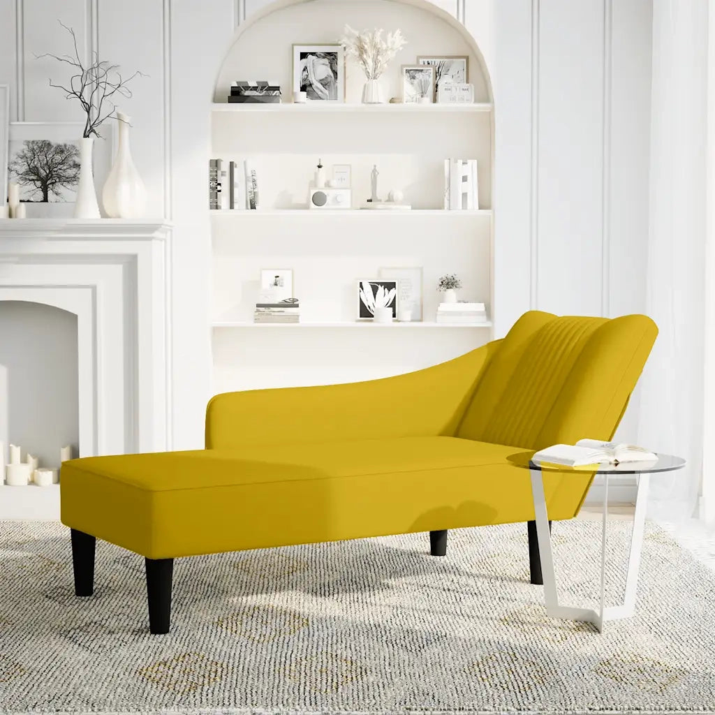Sdraio con Bracciolo Destro in Velluto Giallo 4009798