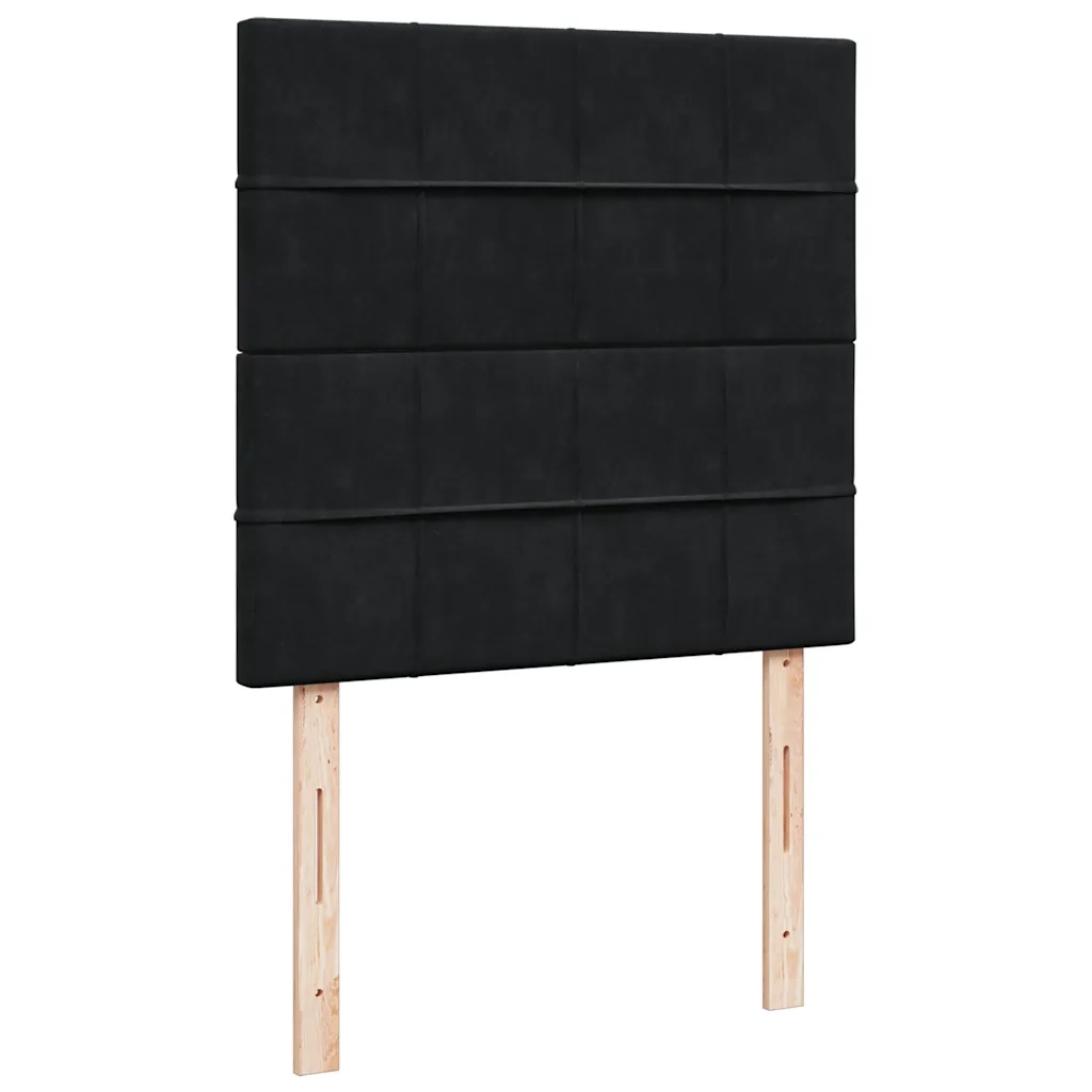 Giroletto a Molle con Materasso Nero 100x200 cm in Velluto