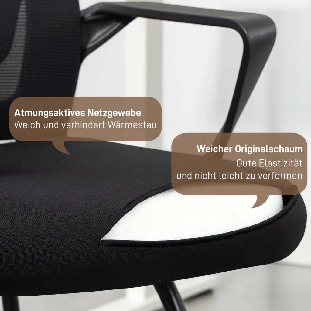 Sedia da ufficio con braccioli e supporto lombare ¨C Minimal ¨C Nero