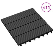 Piastrella per Decking 11 pz Nero 30 x 30 cm WPC CFW8012020