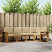 Set di divani da esterno con cuscino 5 pcs Naturale e Beige 3366401
