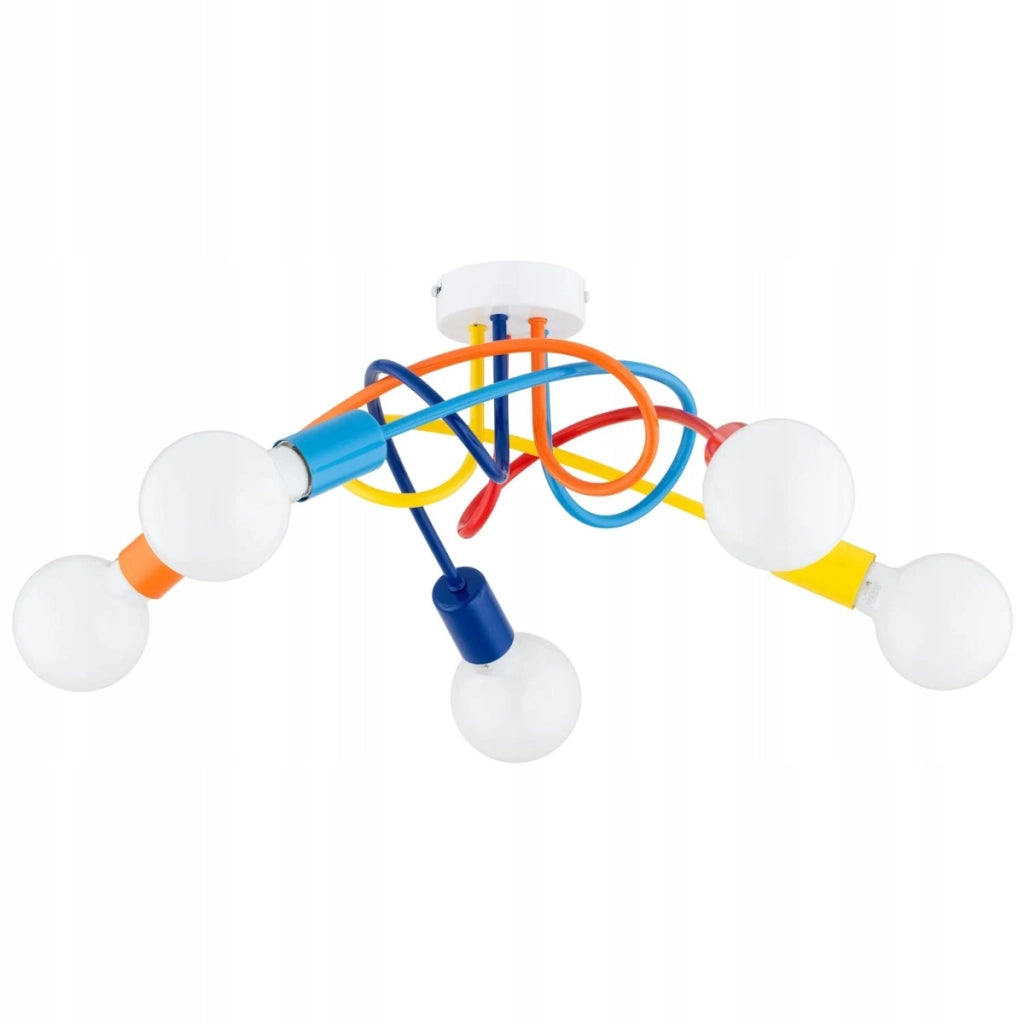 Plafoniera bimbi multicolor DRAGO 5xE27 bracci intrecciati