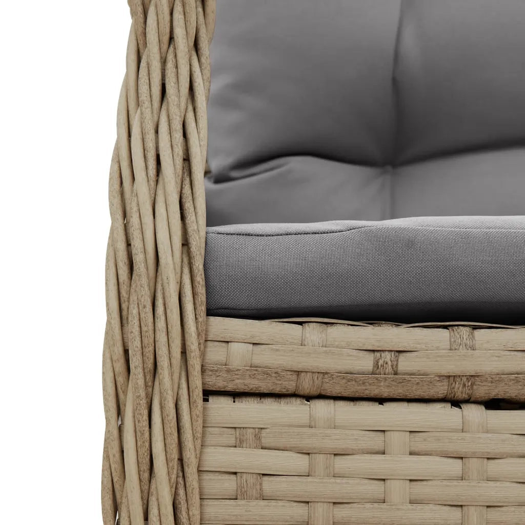 Set da Pranzo da Giardino 7 pz con Cuscini Beige in Polyrattan 3262872