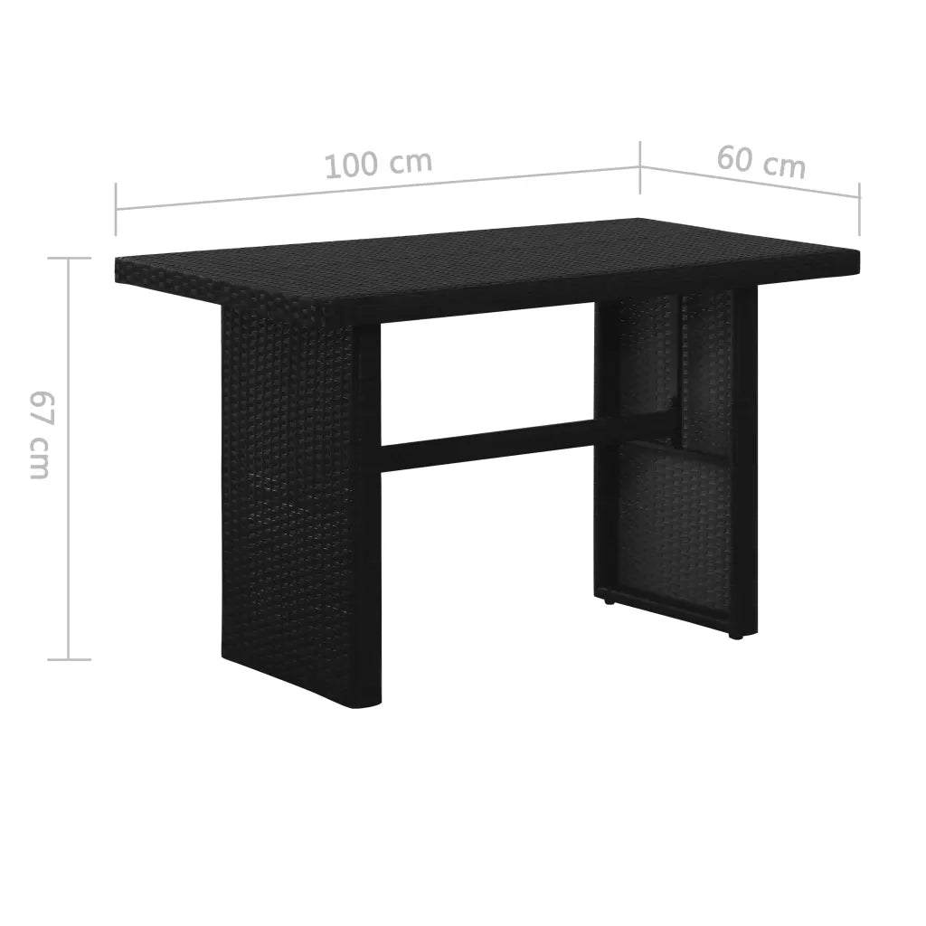 Set Divani da Giardino 3 pz con Cuscini in Polyrattan Nero 43913