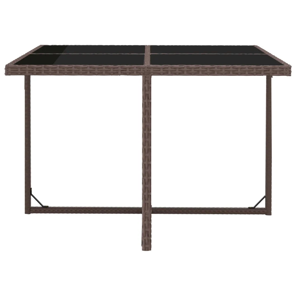 Set da Pranzo da Giardino 9 pz con Cuscini Polyrattan Marrone 42544