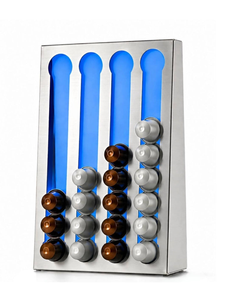 Porta capsule da caffè compatibile con capsule Nespresso® – Acciaio inox – 32 capsule – KAPSULAS