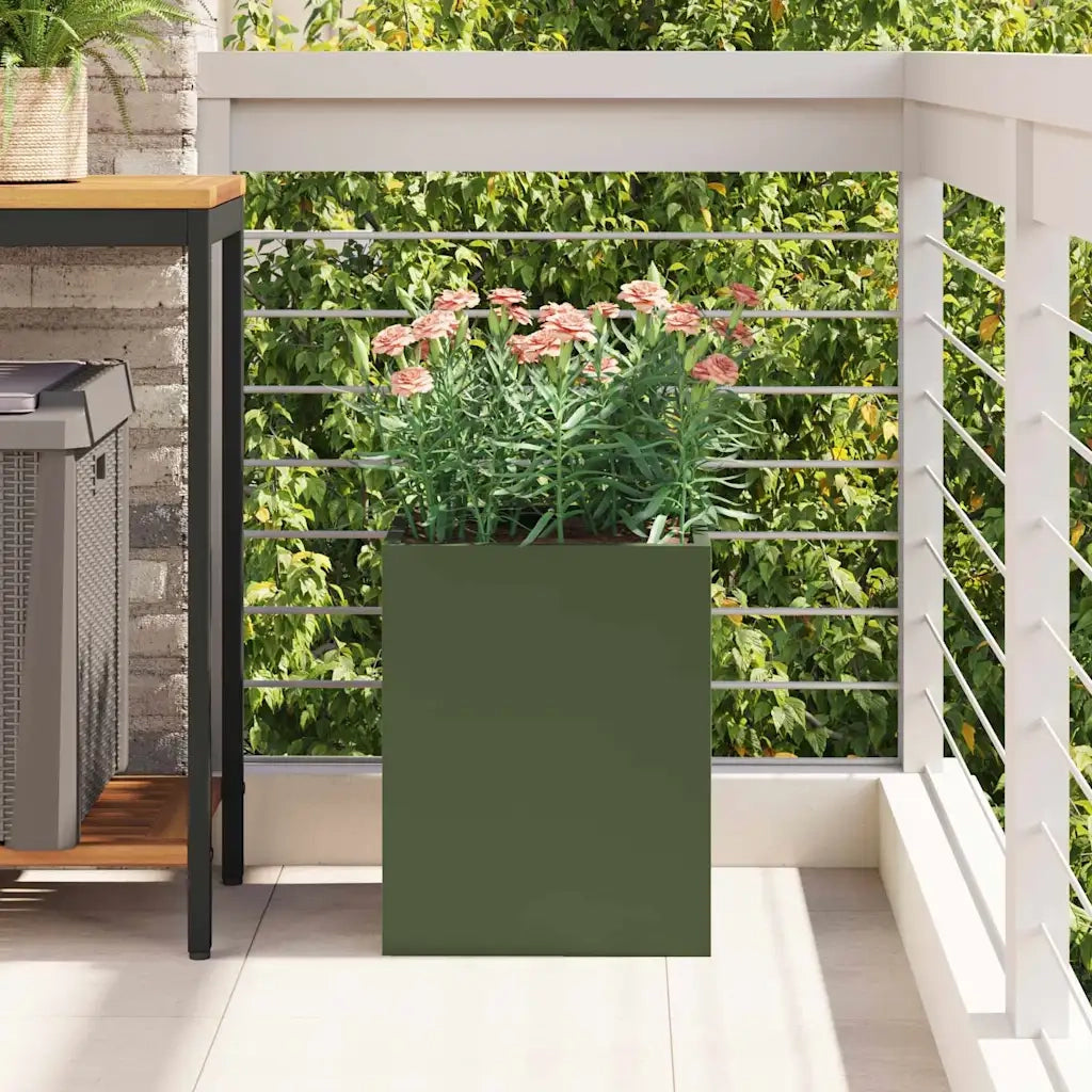 Vaso da giardino Verde oliva 32 x 32 x 40 cm 876346