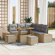 Set Divano da Giardino 8 pcs Beige polyrattan