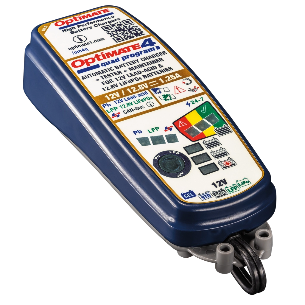 CARICABATTERIE OPTIMATE 4 QUAD PROGRAM PER BATTERIE DA 12V/ 12.8V 1.25A