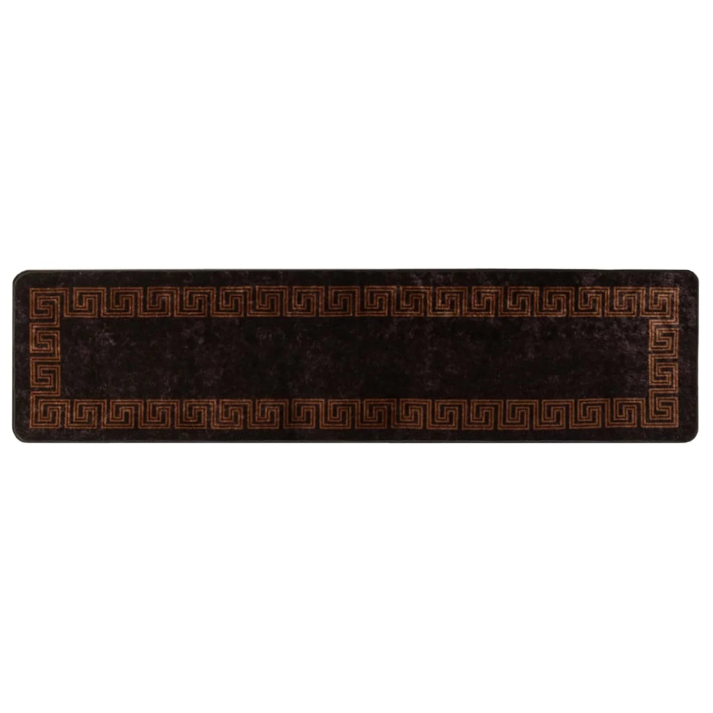 Runner Tappeto MARSA Nero 100 x 400 cm Poliestere e PVC 42023298