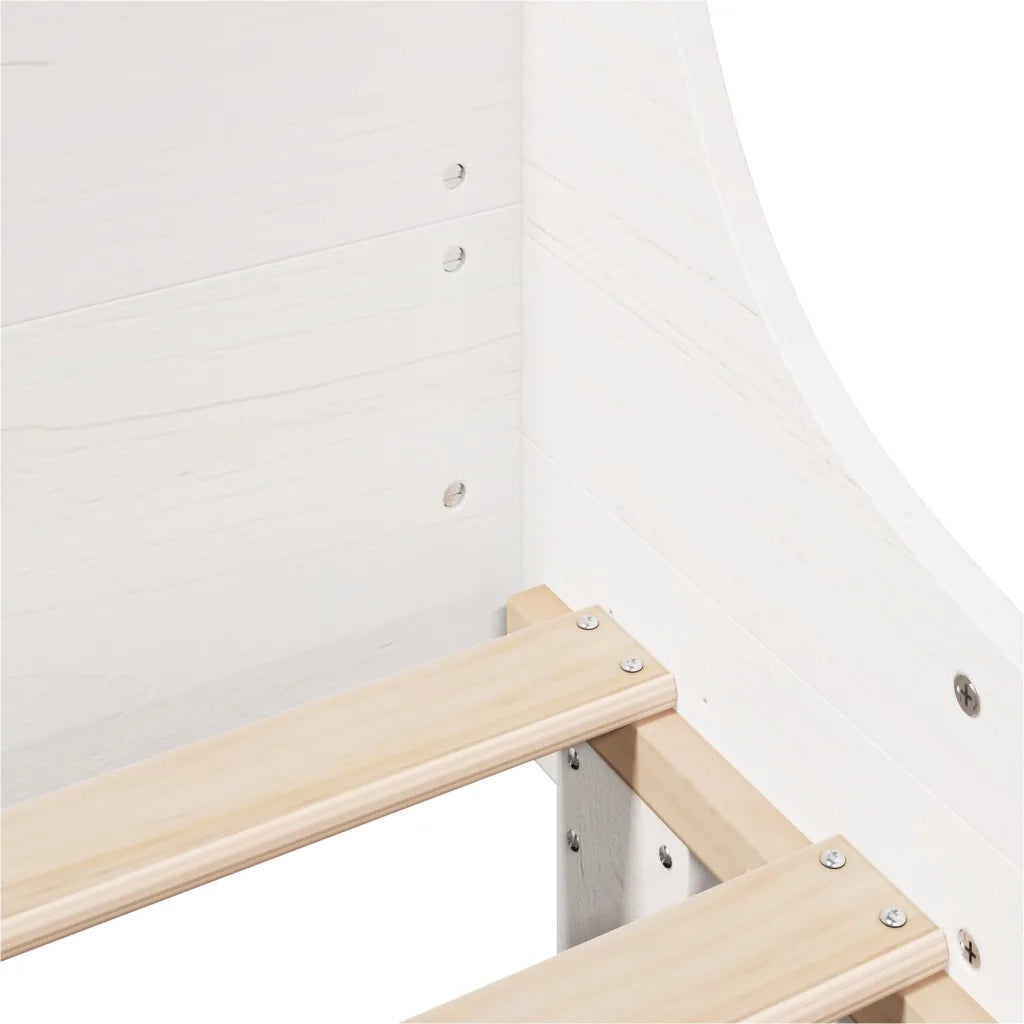 Letto senza Materasso-Struttura Letto Bianco 120x200 cm Legno Massello di Pino 167240